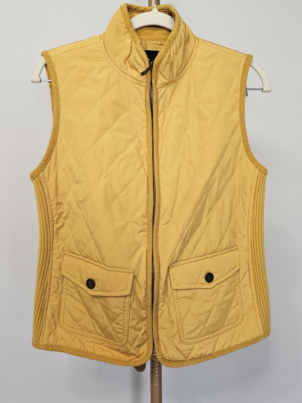 Talbots Women's Quilted Diamond Vest Mustard Size XS